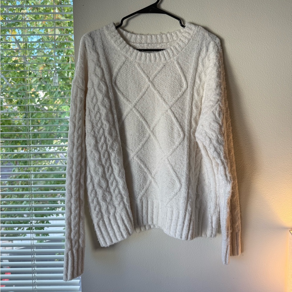 Lucky Brand Cream Cable Knit Sweater